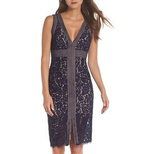 Bardot Navy Lace Dress